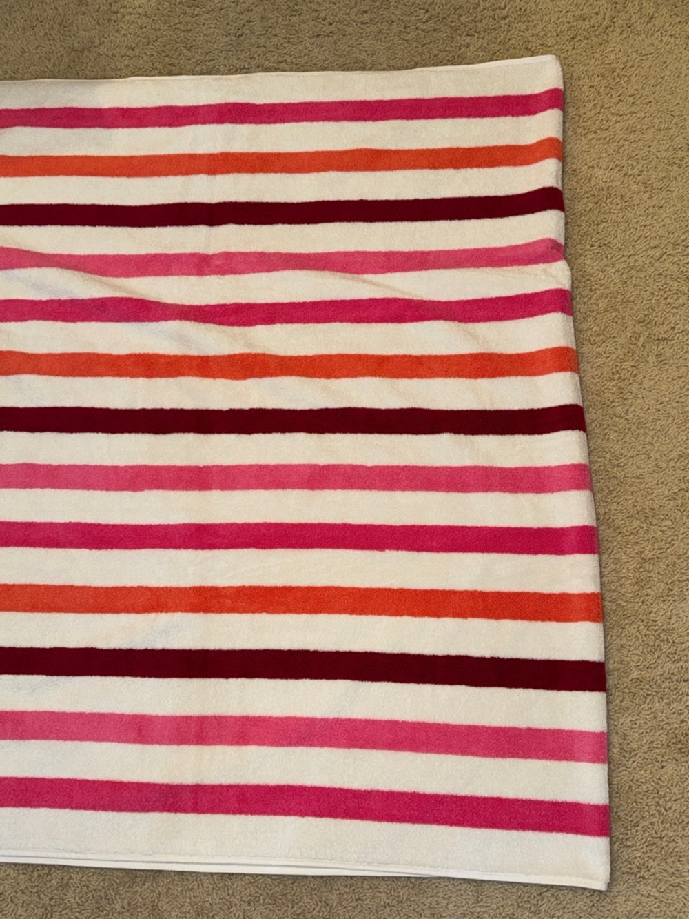 kate spade Pink and White Striped Beach Towel - Picture 10 of 13